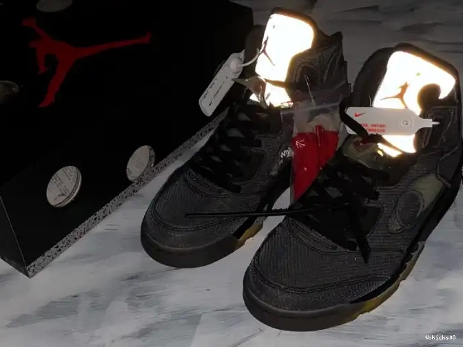 Cheap TBkick x Air Off-White CT8480-001 Jordan 5 Black 0624
